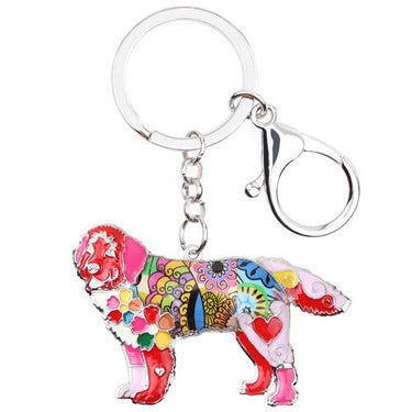 Women's Fashion Enamel Charm Foundland Dog Animal Key Chain Jewelry - SolaceConnect.com