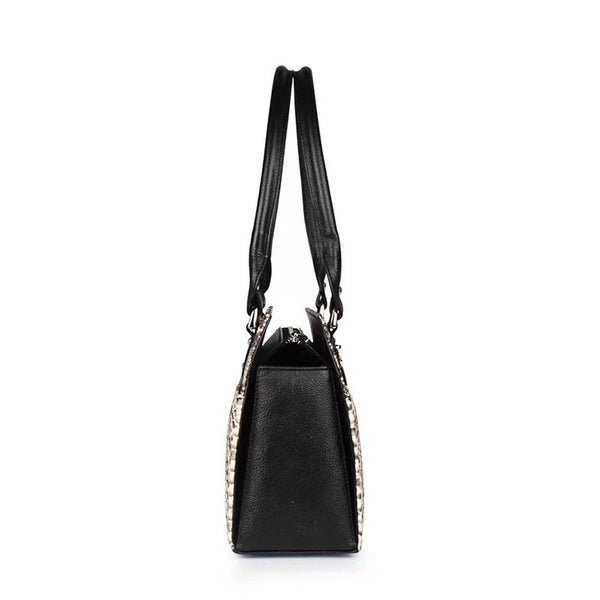 Women's Fashion Exotic Genuine Leather Patchwork Top-handle Handbag  -  GeraldBlack.com