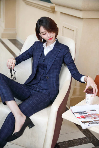 Women's Fashion Formal Office Lady Style Double Breasted Pantsuits  -  GeraldBlack.com