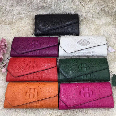 Women's Fashion Genuine Alligator Leather Flap Chain Envelop Hand Bag  -  GeraldBlack.com