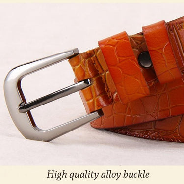 Women's Fashion Genuine Cowskin Leather Second Layer Strap Pin Buckle Belt - SolaceConnect.com
