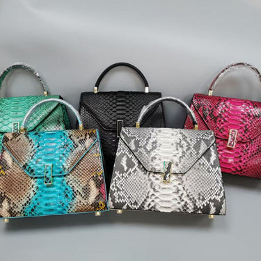 Women's Fashion Genuine Exotic Leather Serpentine Pattern Handbags  -  GeraldBlack.com