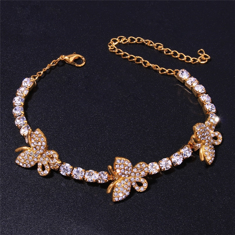 Women's Fashion Gorgeous Butterfly Rhinestone Foot Accessories Anklet  -  GeraldBlack.com