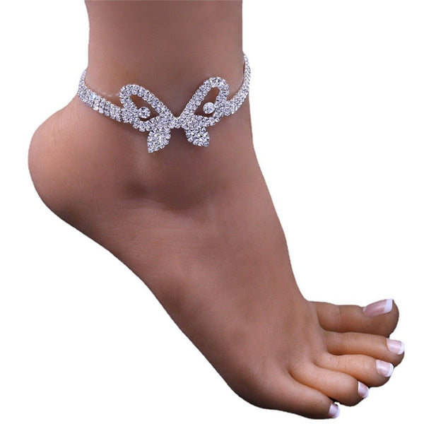 Women's Fashion Gorgeous Butterfly Rhinestone Foot Accessories Anklet  -  GeraldBlack.com