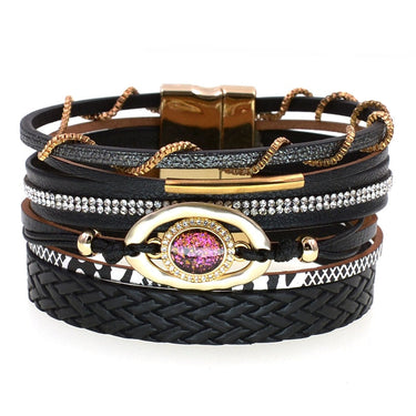 Women's Fashion Handmade Wrap Leather Round Shape Bohemia Bracelets  -  GeraldBlack.com