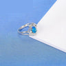 Women's Fashion Jewelry Blue Cubic Zirconia Anillos Sterling Silver Rings - SolaceConnect.com