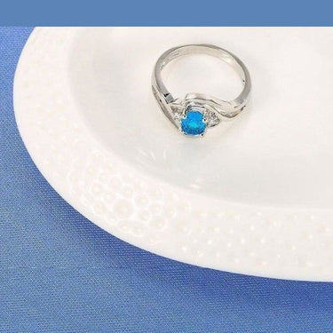 Women's Fashion Jewelry Blue Cubic Zirconia Anillos Sterling Silver Rings  -  GeraldBlack.com