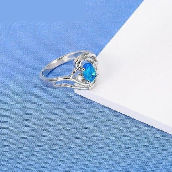 Women's Fashion Jewelry Blue Cubic Zirconia Anillos Sterling Silver Rings  -  GeraldBlack.com