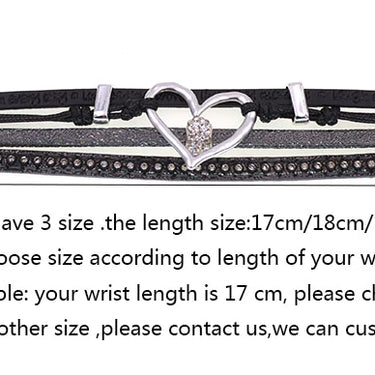 Women's Fashion Leather Rope Chain Heart Magnet Charm Bracelets  -  GeraldBlack.com
