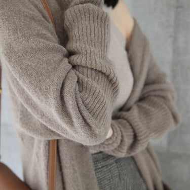 Women's Fashion Long Sleeve Mid-Calf Soft Warm Loose Sweater Coats - SolaceConnect.com