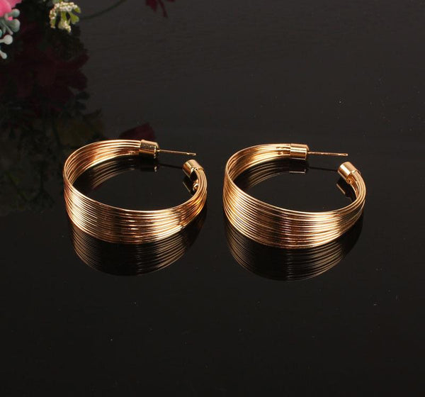 Women's Fashion Metal Wire Torques Choker Necklaces Bangle Earrings Ring - SolaceConnect.com