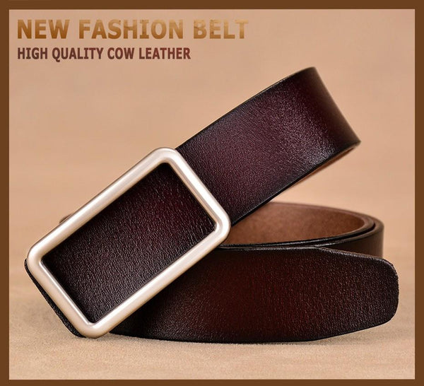 Women's Fashion Second Layer Cow Skin Leather Pin Buckle Designer Belts - SolaceConnect.com