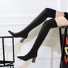 Women's Fashion Sexy Nightclub Thick High Heel Elastic Lycra Slim Boots  -  GeraldBlack.com