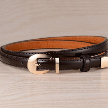 Women's Fashion Simple Alloy Versatile Thin Leather Pin Buckle Belt  -  GeraldBlack.com