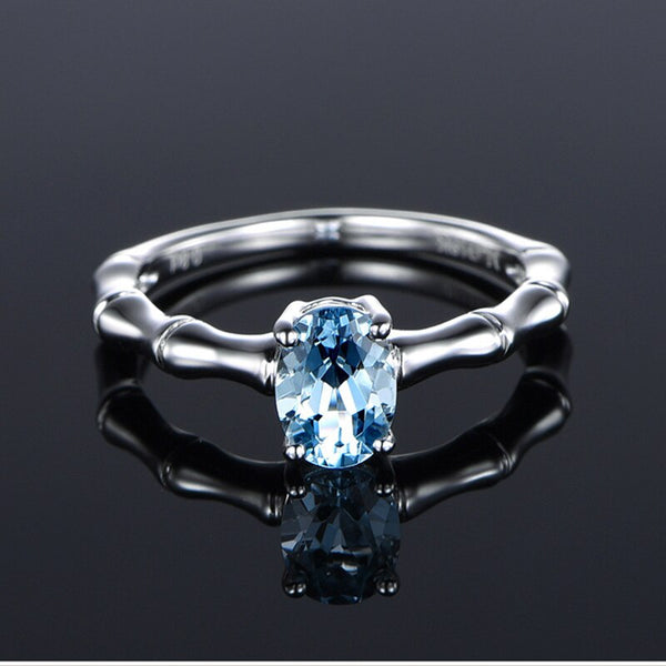 Women's Fashion Skeleton Sky Blue Cubic Zirconia Ring for Casual Party - SolaceConnect.com