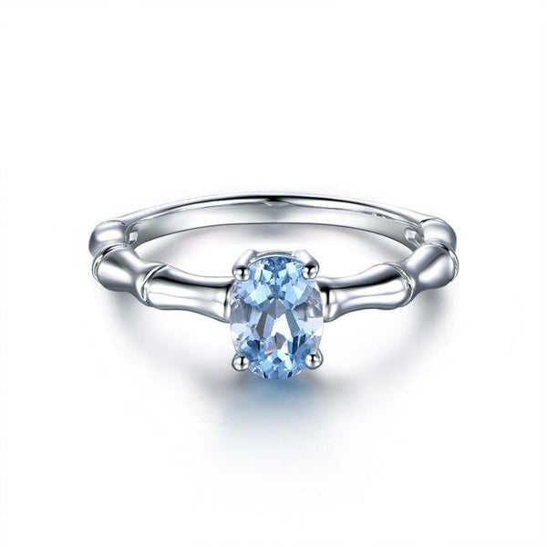 Women's Fashion Skeleton Sky Blue Cubic Zirconia Ring for Casual Party - SolaceConnect.com
