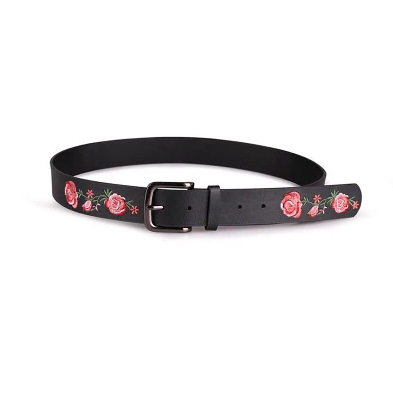 Women's Fashion Sweet Embroidery Floral Pattern All-match Style Belt  -  GeraldBlack.com