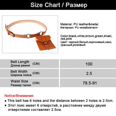 Women's Fashion Synthetic Leather Loose Pin Buckle Mini Bag Belts  -  GeraldBlack.com