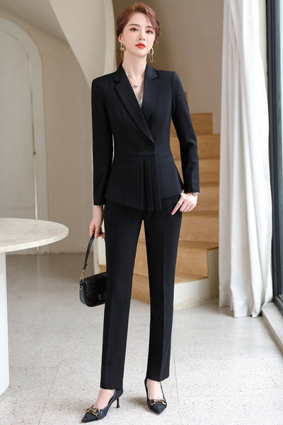 Women's Fashion Temperament Formal Long Sleeve Blazer and Pants  -  GeraldBlack.com