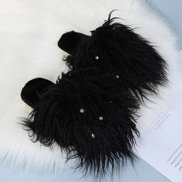 Women's Fashion Warm Winter Solid Fluffy Fur Plush House Slippers  -  GeraldBlack.com