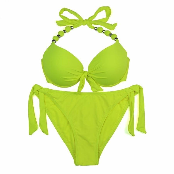 Women's Floral Print Push Up Halter Bikini Swimsuits Bathing Suits - SolaceConnect.com