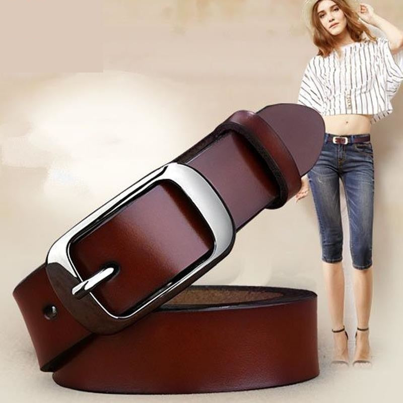 Women's Genuine Cowhide Leather All-Match Fashion for Casual Pants  -  GeraldBlack.com