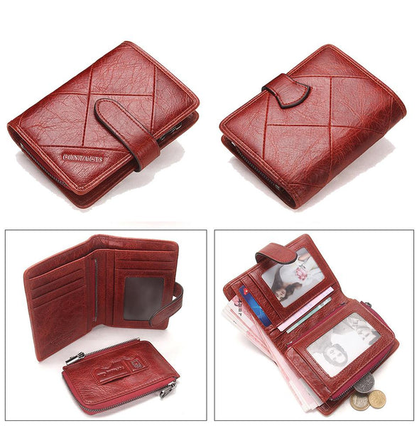 Women's High Quality Genuine Leather Hasp Fashion Long Wallet - SolaceConnect.com