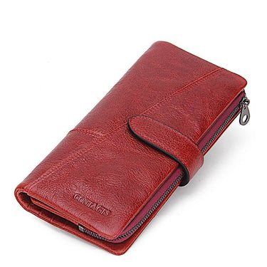 Women's Genuine Leather Hasp Fashion Long Clutch Wallet  -  GeraldBlack.com