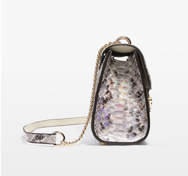 Women's Genuine Leather Key Lock Small Flap Chain Clutch Handbags  -  GeraldBlack.com