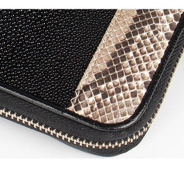 Women's Genuine Stingray Leather Serpentine Zipper Closure Wallet  -  GeraldBlack.com