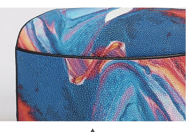 Women's Genuine Stingray Skin Color full Long Tri Fold Clutch Wallet  -  GeraldBlack.com