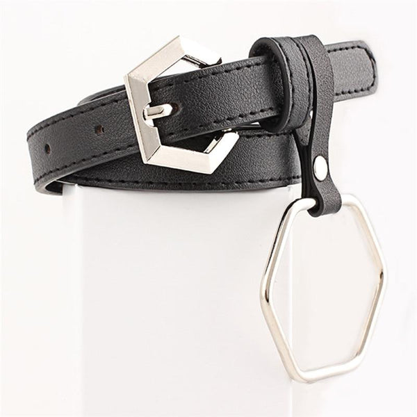 Women's Geometric Heart Ring Tassel Fringe Pin Buckle Leather Wide Belts - SolaceConnect.com