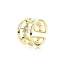 Women's Gold Color Micro Pave Cubic Zircon Iced Out Hollow Out Ring  -  GeraldBlack.com