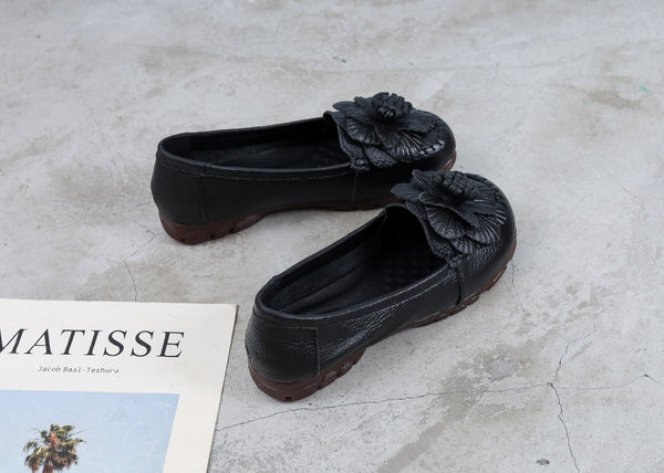 Women's Handmade Genuine Leather Slip-On Moccasins Soft Bottom Loafers  -  GeraldBlack.com