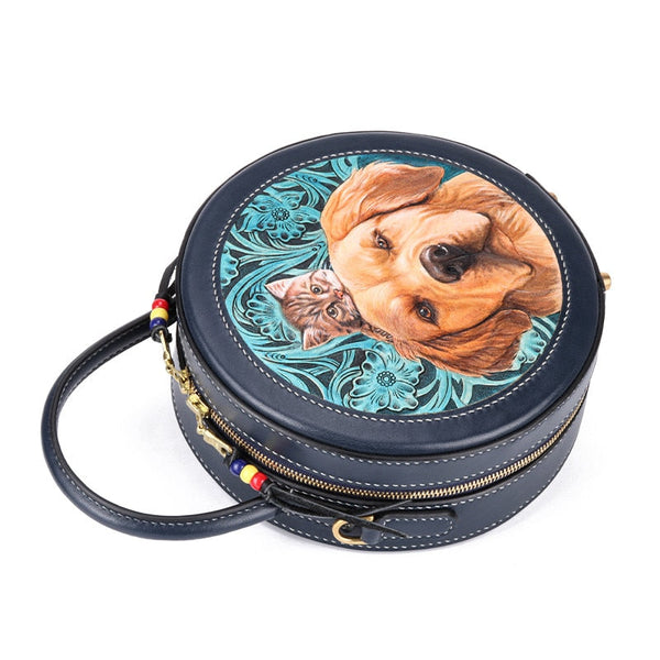 Women's Handmade Vintage Vegetable Tanned Leather Pets Handbags  -  GeraldBlack.com