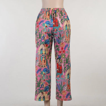 Women's Harajuku Painting Casual Streetwear Straight Trousers for Summer - SolaceConnect.com