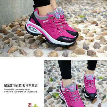 Women's High Quality Leather Suede Air Damping Casual Non-slip Sneakers - SolaceConnect.com