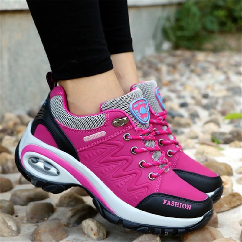 Women's High Quality Leather Suede Air Damping Casual Non-slip Sneakers  -  GeraldBlack.com