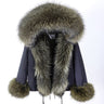 Women's High Street Style Long-Sleeved Racoon Fur Collar Winter Jacket  -  GeraldBlack.com