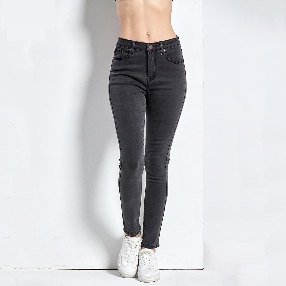 Women's High Waist Elastic Washed Blue Denim Classic Skinny Jeans  -  GeraldBlack.com