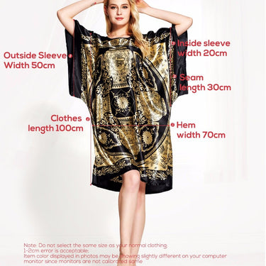 Women's Home Clothing Chinese Knee-Length Robe Pajama Nightwear Bathrobe - SolaceConnect.com