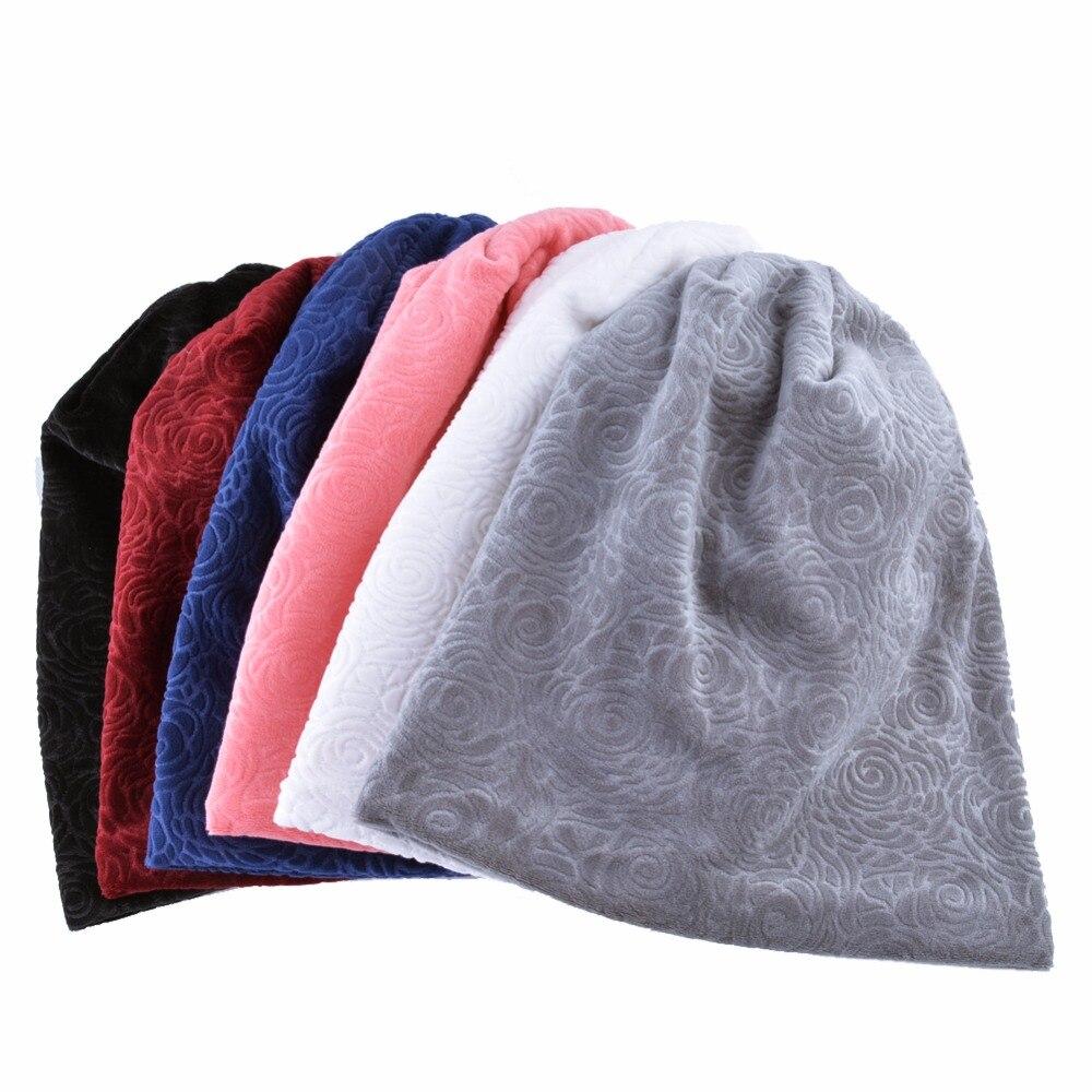 Women's Knitted Velvet Beanie Hats and Skullies for Winter  -  GeraldBlack.com