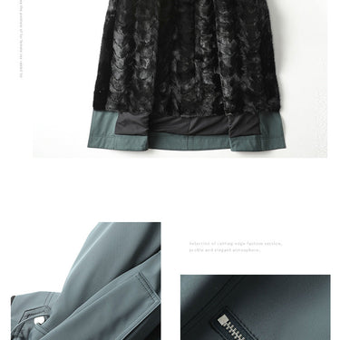 Women's Korean Fashion Mink Fur Liner Hooded Thick Warm Fur Long Coats  -  GeraldBlack.com