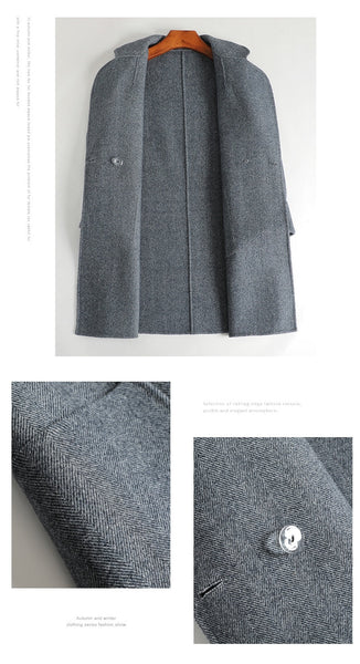 Women's Korean Fashion Wool Reversible Wide-waisted Long Jackets  -  GeraldBlack.com