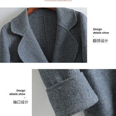 Women's Korean Fashion Wool Reversible Wide-waisted Long Jackets  -  GeraldBlack.com