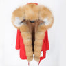 Women's Large Fox Fur Leather Hooded Long Detachable Zip Coats & Jackets  -  GeraldBlack.com