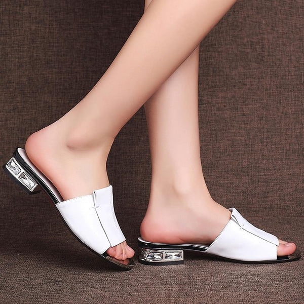 Women's High-Quality Leather High Heeled Summer Sandals Gladiator Style - SolaceConnect.com