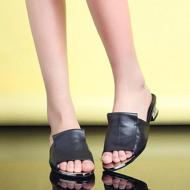 Women's Leather High Heeled Summer Gladiator Style Sandals  -  GeraldBlack.com