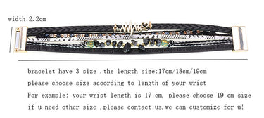 Women's Leather Lightning Love Beaded Stone Wrap Bohemia Bracelets  -  GeraldBlack.com