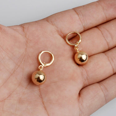 Women's Light Gold and Yellow Gold Color African Round Ball Beaded Earrings  -  GeraldBlack.com